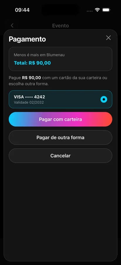 App Pela Noite — pagamento